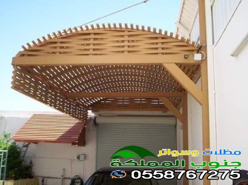 مظلات سيارات خشب في خميس مشيط